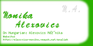 monika alexovics business card